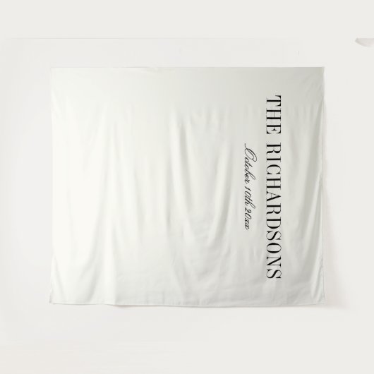 Boho Personalized Fabric Wedding Welcome Sign タペストリー (正面(横))