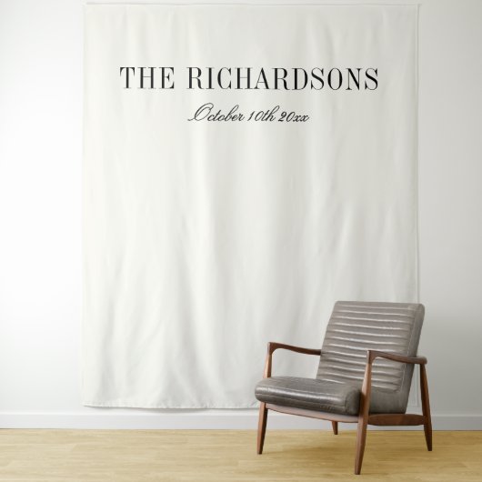 Boho Personalized Fabric Wedding Welcome Sign タペストリー (インサイチュ)