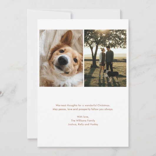 Boho Petモダン写真クリスマスホリデーカード 招待状 (裏面)