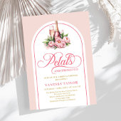 Boho petals and prosecco invite blush gold tones 招待状
