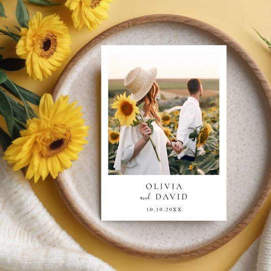 Boho Photoのミニマ結婚リストモダン 招待状