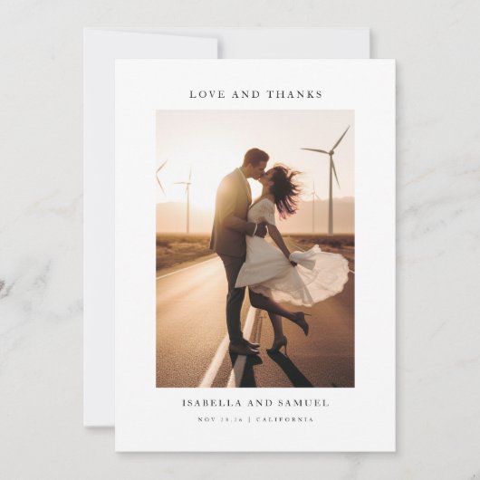 Boho Photoエレガントの結婚サンキューカード サンキューカード (正面)