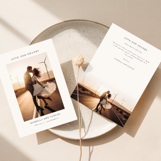 Boho Photoエレガントの結婚サンキューカード サンキューカード