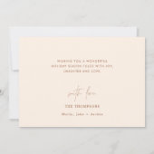 Boho Photoモダンクリスマスカード |ハッピーホリデー 招待状 (裏面)