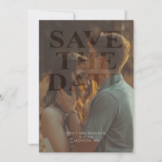 Boho Photoモダン Save the Date 招待状 (正面)