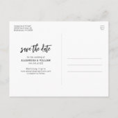 Boho Photoモダン Script日付はがきを保存 案内ポストカード (裏面)