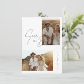 Boho Photo日付の保存 招待状 (スタンド正面)