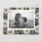 Boho Photo熱帯フローラSave the Date 結婚's ポストカード (正面)
