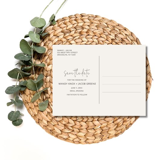 Boho Photo砂漠の結婚式の日付を保存 案内ポストカード