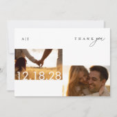 Boho Photo素朴の結婚サンキューカード サンキューカード (正面)