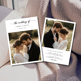 Boho Photo素朴 Black Whimsy書道の結婚写真 招待状