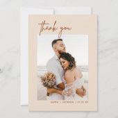 Boho Photo自然の結婚サンキューカード サンキューカード (正面)