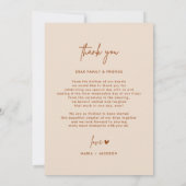 Boho Photo自然の結婚サンキューカード サンキューカード (裏面)