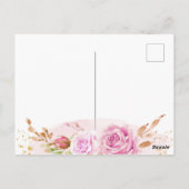 Boho Photo Baby Girl Birth発表 ポストカード (裏面)