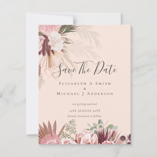 BOHO PHOTO DATES 救 - Pampas Grass Burgundy (正面)