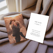 Boho Photo Monogram She素朴はYes婚約と述べた 招待状