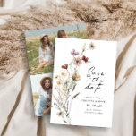 Boho Photo Save The Date Flat Card セーブザデート<br><div class="desc">美しいスタイリッシュ花束とエレガントして救、手で水を使った豪華なワイルドフラワー色彩の鮮やかをアレンジした最新の発表カード。背面には、パーソナライズのための3枚の写真のコラージュが含まれている。白いボホワイルドフラワーズコレクションでマッチ結婚アイテムを検索する。</div>