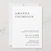 Boho Photo Sweet 16誕生日ミニマルモダンリスト 招待状 (裏面)