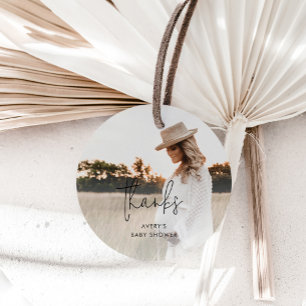 Boho Photo Thank You Baby Shower フェイバータグ