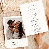 Boho Photo Wedding Invite, Minimalist モダン Invite 招待状