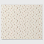 Boho Pine Trees Neutral Winter Minimalist Forest ラッピングペーパー (フラット)