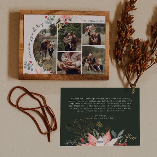 Boho Pinkフローラアルチ喜び全てのもの5枚の写真 シーズンカード