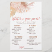 Boho Pinkフローラ財布の赤ちゃんシャワーゲーム 便箋 (正面)