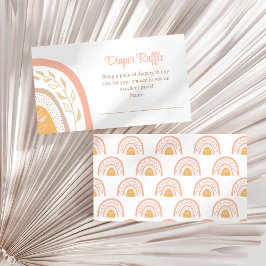 Boho PInkレインボーおむつラッフルエンクロージャカード エンクロージャーカード