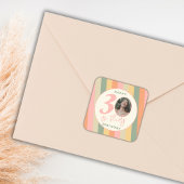 Boho Pink30歳と写真気のあるそぶりをした誕生会 スクエアシール