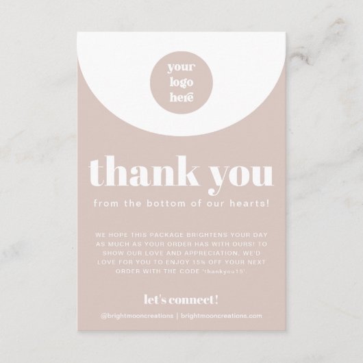 Boho Pink、中小企業のご注文ありがとうございます エンクロージャーカード (正面)