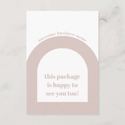 Boho Pink、中小企業のご注文ありがとうございます エンクロージャーカード (裏面)