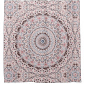 Boho Pink and Blue Mandala Pattern シャワーカーテン (正面)