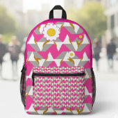 Boho Pink and Yellow Girly Backpack プリントバックパック