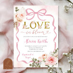 Boho Pink Coquette Pampas Grass Baby Shower Love i 招待状<br><div class="desc">Boho Pink Coquette Pampass Grass Baby Shower Invitation,  Love in Bloom Baby Shower Invite,  Editable Blooming Floral Baby Shower</div>