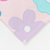 Boho Pink Daisy Flowers Pattern フリースブランケット (角)