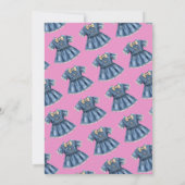 Boho Pink Denim Girl Blue Jean Baby Shower 招待状 (裏面)