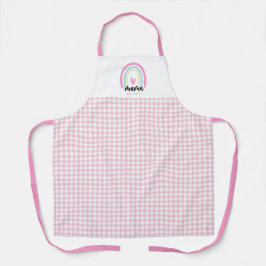 Boho Pink Gingham Custom Mama Est. Year keepsake エプロン