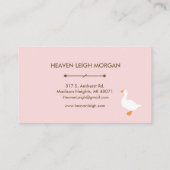 Boho Pink Goose Waterlily Floral Pattern 名刺 (裏面)