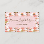 Boho Pink Goose Waterlily Floral Pattern 名刺 (正面)