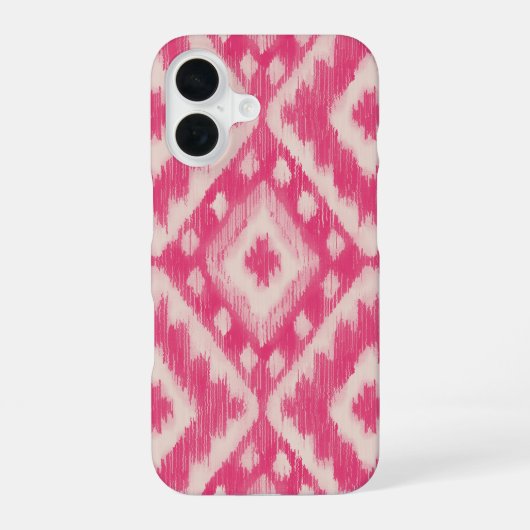 Boho Pink Ikat Design iPhone 16 Case 16ケース (裏面)