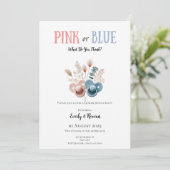 Boho Pink or Blue Gender Reveal 招待状 (スタンド正面)