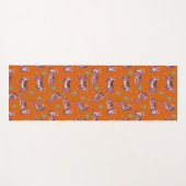 Boho Pink Orange Jungle Tiger Animal Pattern ヨガマット (正面(横))