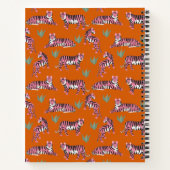 Boho Pink Orange Tiger Animal Pattern   ノートブック (裏面)