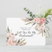 Boho Pink Peony Pampas私の花嫁になる 招待状 (スタンド正面)