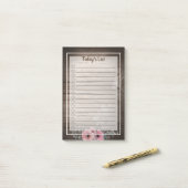 Boho Pink Primrose Weathered Wood Today's List ポストイット (デスク上)
