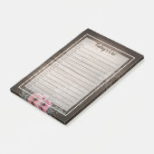 Boho Pink Primrose Weathered Wood Today's List ポストイット (アングル)