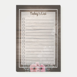 Boho Pink Primrose Weathered Wood Today's List ポストイット