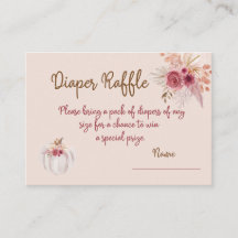 Boho Pink Pumpkin Autumn Diaper Raffle 