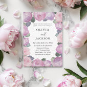 Boho Pink & Purple Floral Wedding 招待状