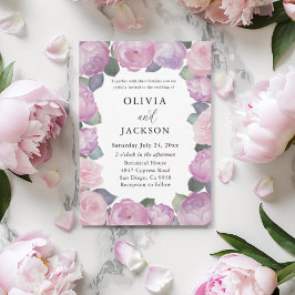 Boho Pink & Purple Floral Wedding 招待状
